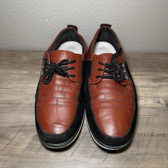 Gatsby Leather Oxford Shoes Brown Black Size 14 Lace Up Derby Orthopedic Ortho - Picture 1 of 8